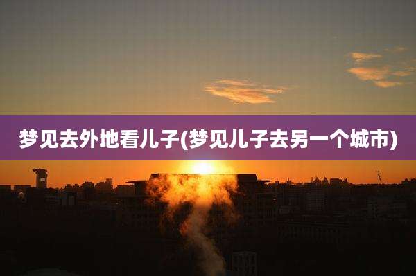 梦见去外地看儿子(梦见儿子去另一个城市)