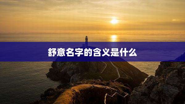 舒意名字的含义是什么