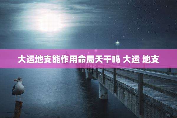大运地支能作用命局天干吗 大运 地支