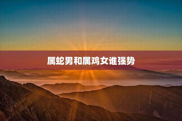 属蛇男和属鸡女谁强势