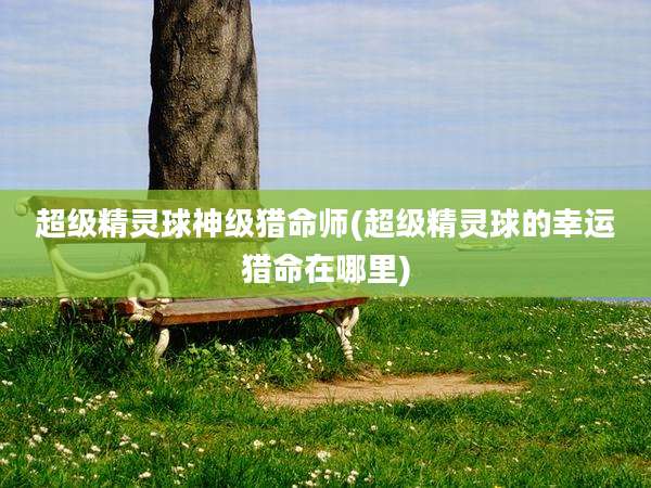 超级精灵球神级猎命师(超级精灵球的幸运猎命在哪里)
