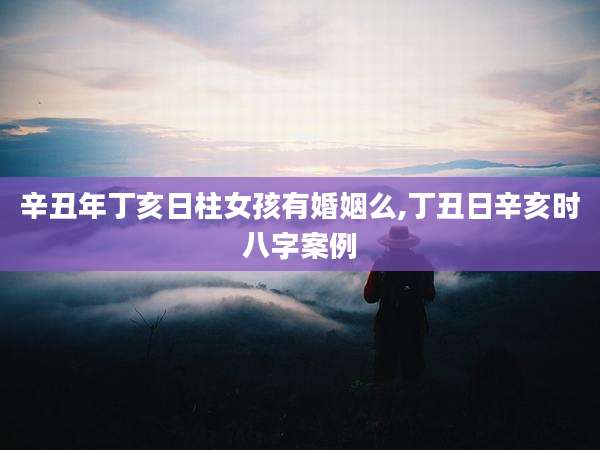 辛丑年丁亥日柱女孩有婚姻么,丁丑日辛亥时八字案例