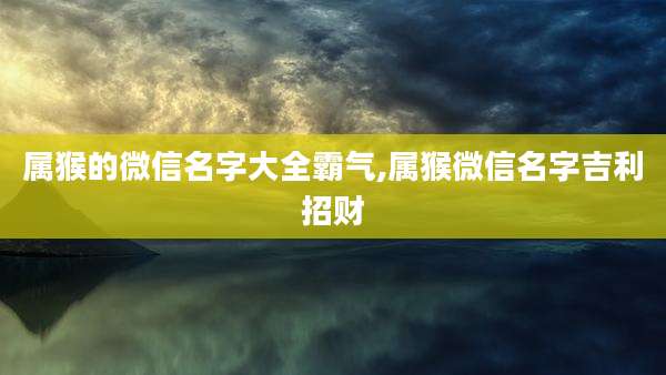 属猴的微信名字大全霸气,属猴微信名字吉利招财