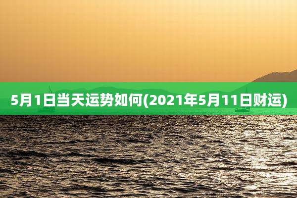 5月1日当天运势如何(2021年5月11日财运)