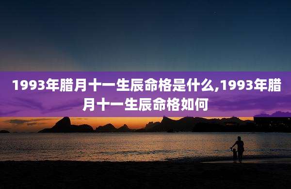 1993年腊月十一生辰命格是什么,1993年腊月十一生辰命格如何