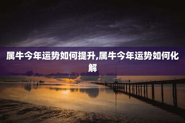 属牛今年运势如何提升,属牛今年运势如何化解