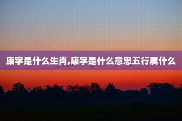 康字是什么生肖,康字是什么意思五行属什么