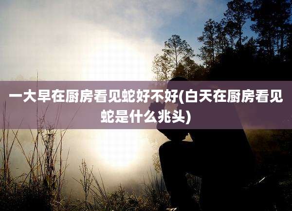 一大早在厨房看见蛇好不好(白天在厨房看见蛇是什么兆头)