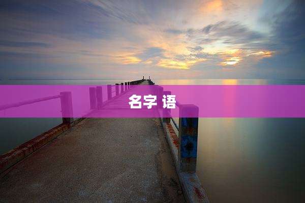 名字 语