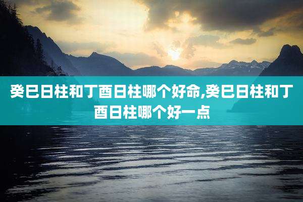癸巳日柱和丁酉日柱哪个好命,癸巳日柱和丁酉日柱哪个好一点