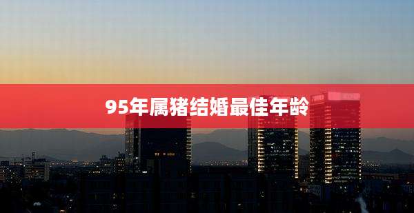 95年属猪结婚最佳年龄