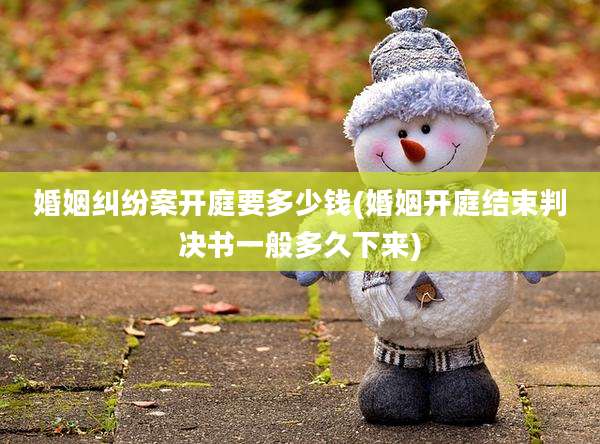 婚姻纠纷案开庭要多少钱(婚姻开庭结束判决书一般多久下来)