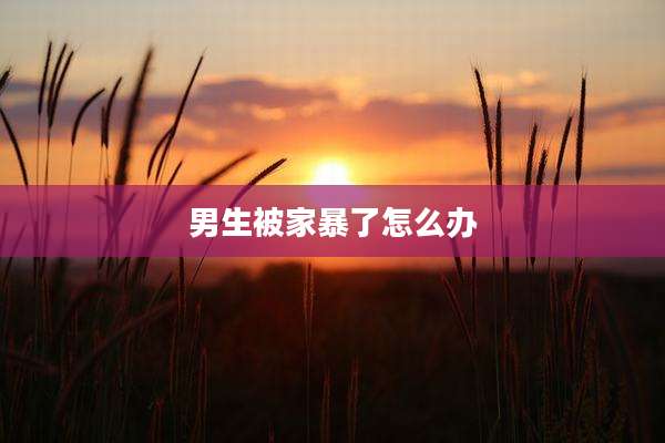 男生被家暴了怎么办