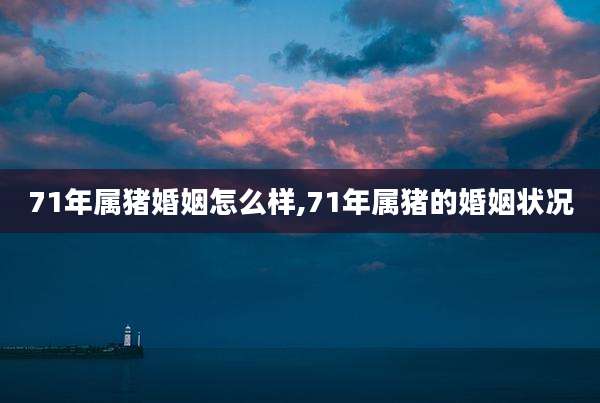71年属猪婚姻怎么样,71年属猪的婚姻状况