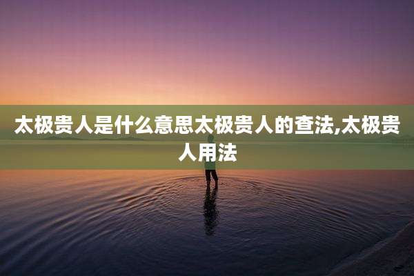太极贵人是什么意思太极贵人的查法,太极贵人用法