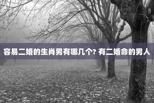 容易二婚的生肖男有哪几个? 有二婚命的男人