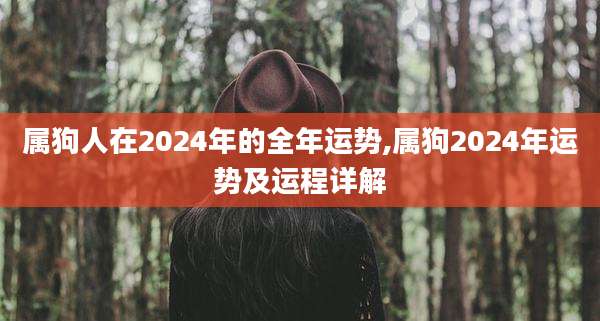 属狗人在2024年的全年运势,属狗2024年运势及运程详解