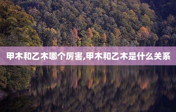 甲木和乙木哪个厉害,甲木和乙木是什么关系