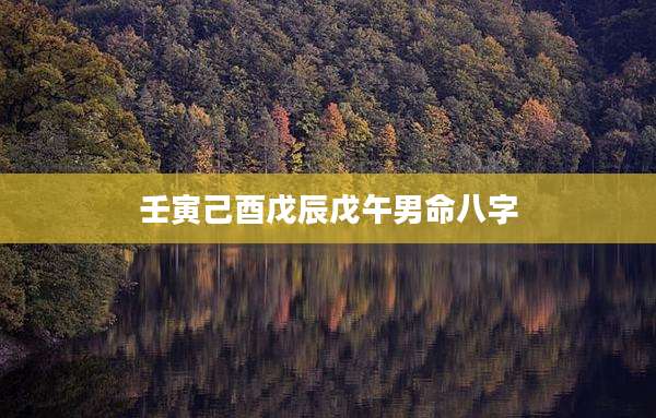壬寅己酉戊辰戊午男命八字