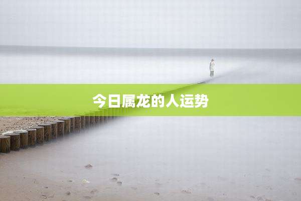今日属龙的人运势