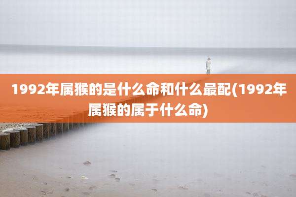 1992年属猴的是什么命和什么最配(1992年属猴的属于什么命)