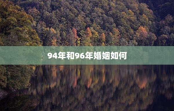 94年和96年婚姻如何