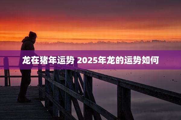 龙在猪年运势 2025年龙的运势如何
