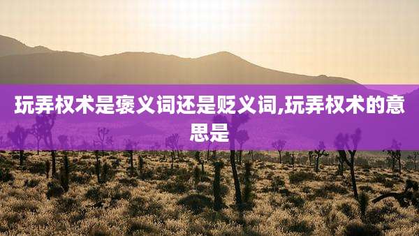 玩弄权术是褒义词还是贬义词,玩弄权术的意思是