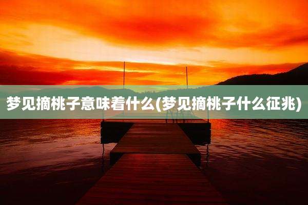 梦见摘桃子意味着什么(梦见摘桃子什么征兆)
