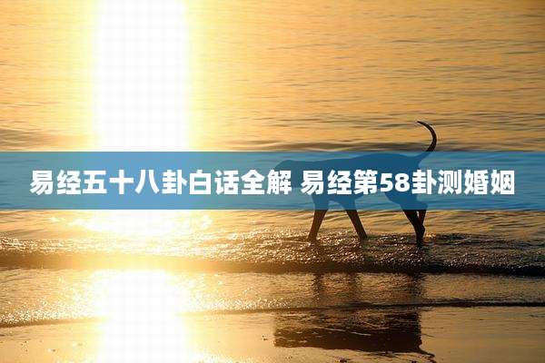 易经五十八卦白话全解 易经第58卦测婚姻