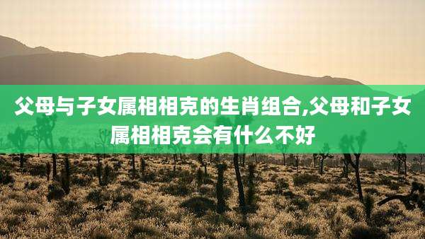 父母与子女属相相克的生肖组合,父母和子女属相相克会有什么不好