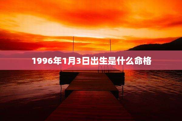 1996年1月3日出生是什么命格
