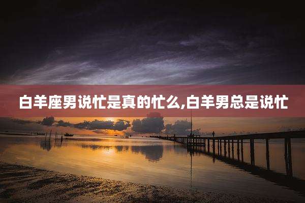 白羊座男说忙是真的忙么,白羊男总是说忙