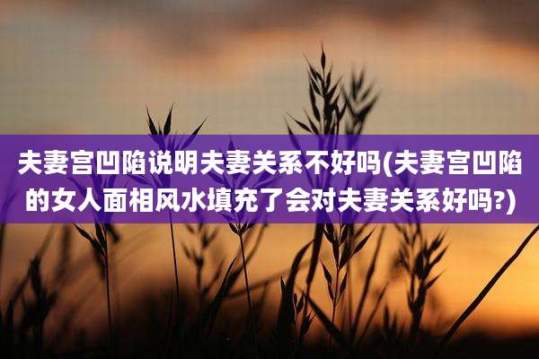 夫妻宫凹陷说明夫妻关系不好吗(夫妻宫凹陷的女人面相风水填充了会对夫妻关系好吗?)