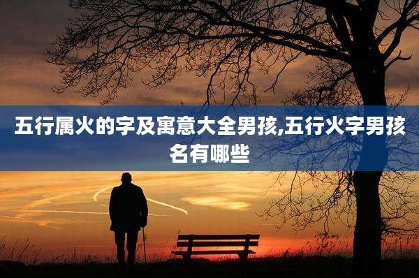 五行属火的字及寓意大全男孩,五行火字男孩名有哪些