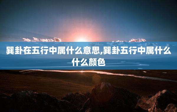 巽卦在五行中属什么意思,巽卦五行中属什么什么颜色