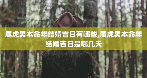 属虎男本命年结婚吉日有哪些,属虎男本命年结婚吉日是哪几天