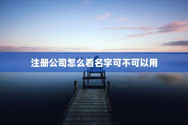 注册公司怎么看名字可不可以用
