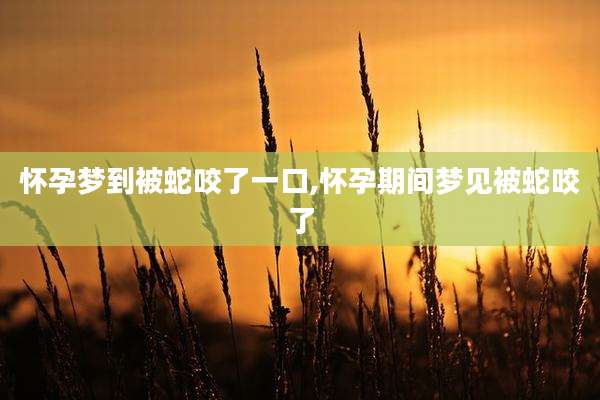 怀孕梦到被蛇咬了一口,怀孕期间梦见被蛇咬了