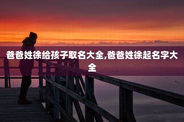 爸爸姓徐给孩子取名大全,爸爸姓徐起名字大全