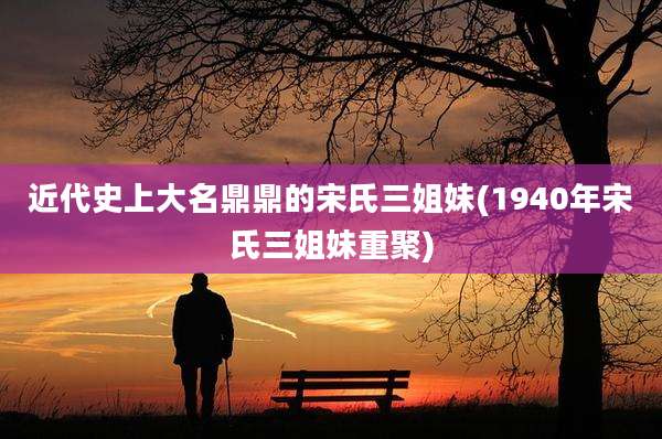 近代史上大名鼎鼎的宋氏三姐妹(1940年宋氏三姐妹重聚)