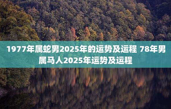 1977年属蛇男2025年的运势及运程 78年男属马人2025年运势及运程