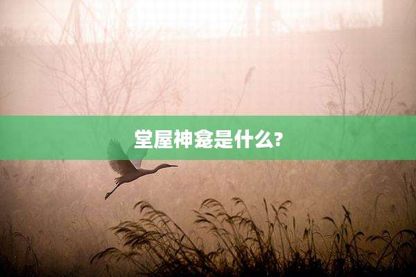堂屋神龛是什么?