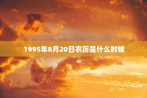 1995年8月20日农历是什么时候