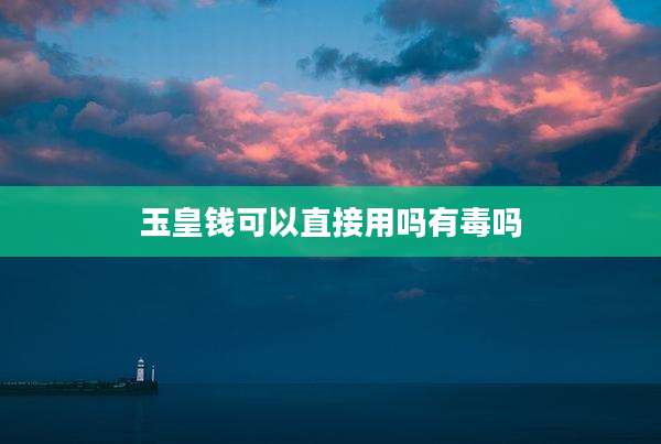 玉皇钱可以直接用吗有毒吗