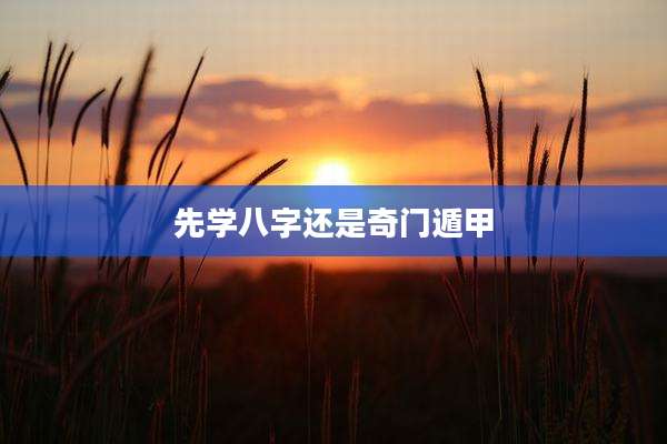 先学八字还是奇门遁甲