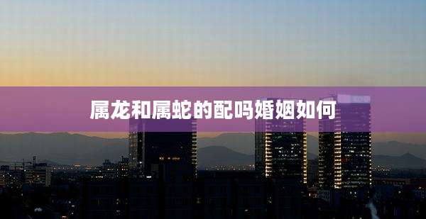 属龙和属蛇的配吗婚姻如何