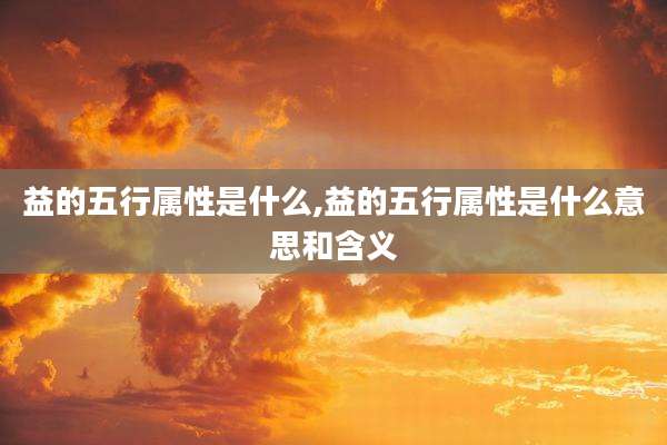 益的五行属性是什么,益的五行属性是什么意思和含义
