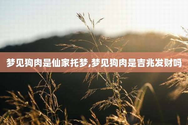 梦见狗肉是仙家托梦,梦见狗肉是吉兆发财吗