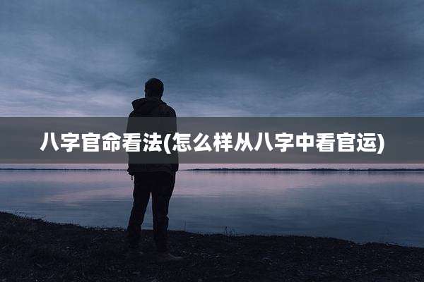 八字官命看法(怎么样从八字中看官运)